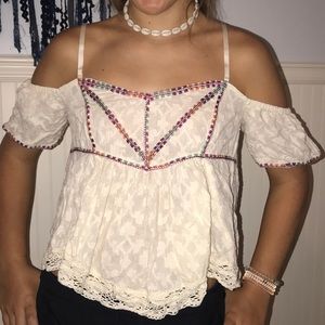 FREE PEOPLE OFF THE SHOULDER BLOUSE